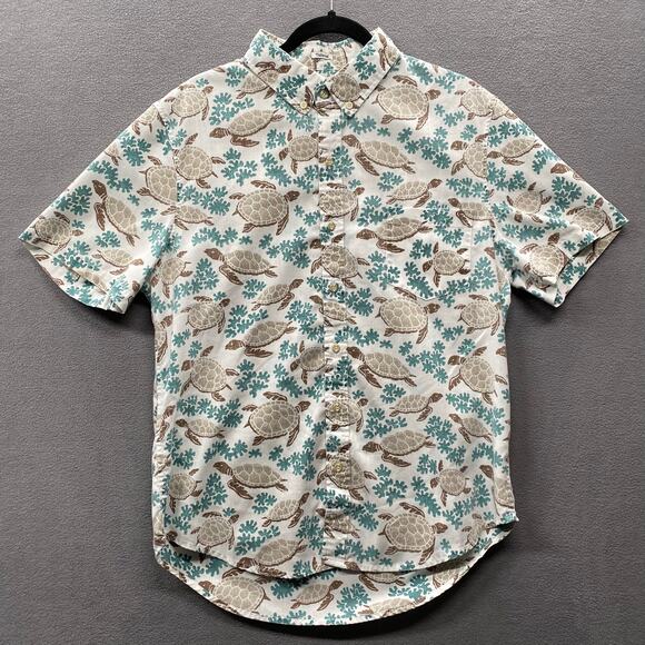 Reyn Spooner Hawaiian Shirt Mens M Limited Issue Turtles Button Down Aloha - Picture 1 of 13